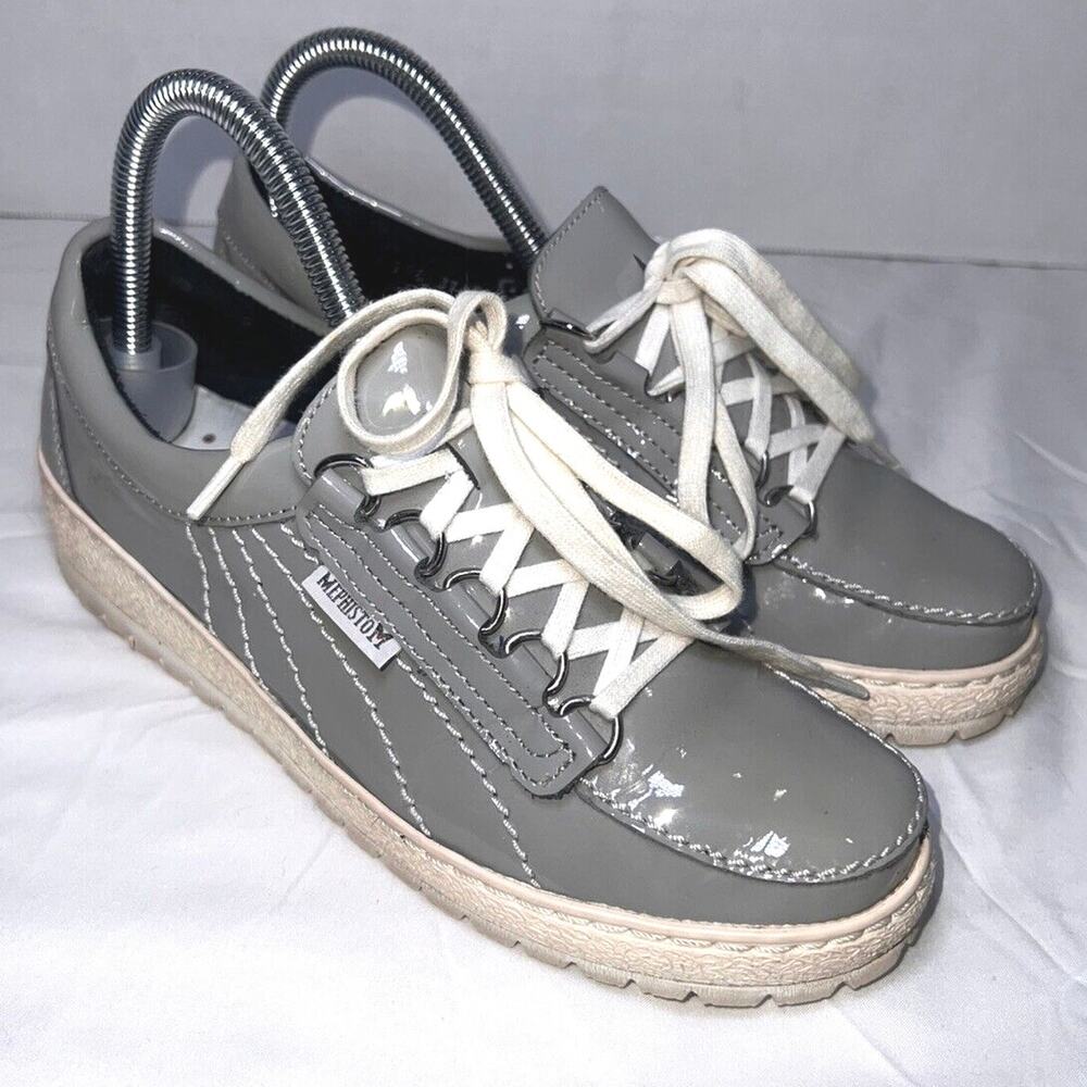 Mephisto Sneakers Women's Size 7.5 Green Patent Leather Comfort Walking Shoes